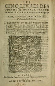 Tapa de Les cinq livres des Odes