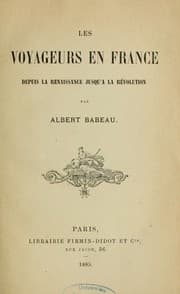 Tapa de Les Voyageurs en France depuis la Renaissance jusqu'à la Révolution