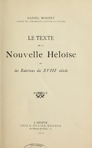 Tapa de Le Texte de la Nouvelle Héloïse et les éditions du XVIIIe siècle