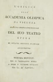 Tapa de L'origine dell' Accademia olimpica di Vicenza