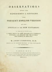 Tapa de Observations upon the expediency of revising the present English version of the epistles in the New Testament