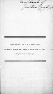 Tapa de Summer birds of Prince Edward Island