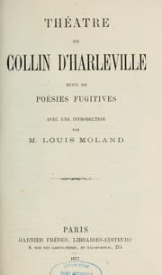 Tapa de Théâtre de Collin d'Harleville