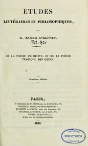 Tapa de Études littéraires et philosophiques