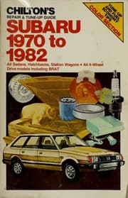 Tapa de Chilton's Repair & Tune-Up Guide, Subaru 1970 to 1982