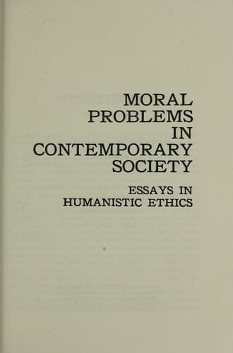 Tapa de Moral problems in contemporary society