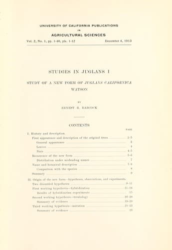 Tapa de Studies in Juglans