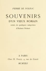 Tapa de Souvenirs d'un vieux Romain