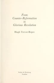 Tapa de From Counter-Reformation to Glorious Revolution