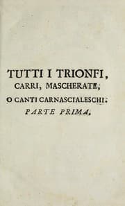 Tapa de Tutti i trionfi carri, mascherate o canti carnascialeschi