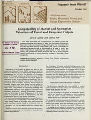 Tapa de Comparability of market and nonmarket valuations of forest and rangeland outputs