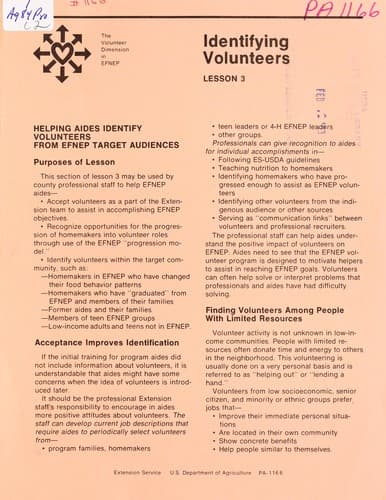 Tapa de Identifying volunteers
