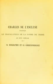 Tapa de Charles de L'Escluse, d'Arras, le propagateur de la pomme de terre au XVIe si©·cle