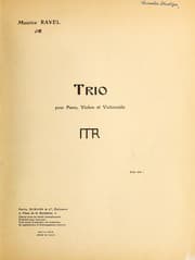 Tapa de Trio pour piano, violon et violoncelle