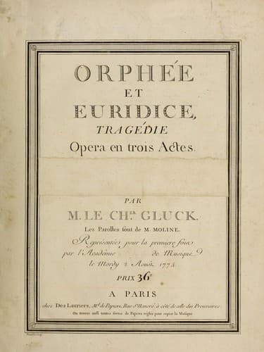 Tapa de Orfeo ed Euridice