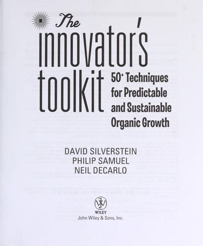 Tapa de The innovator's toolkit