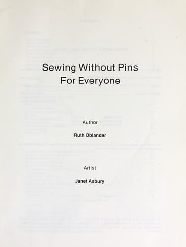 Tapa de Sewing without pins for everyone