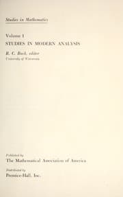 Tapa de Studies in modern analysis