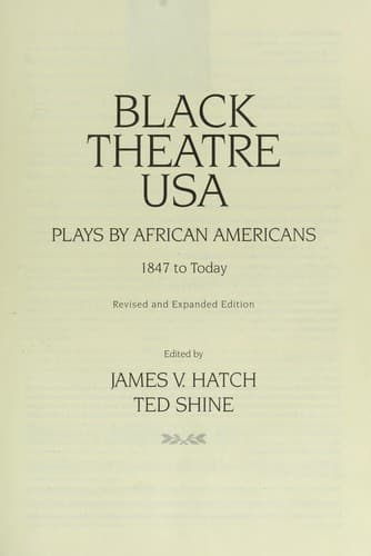 Tapa de Black theatre USA