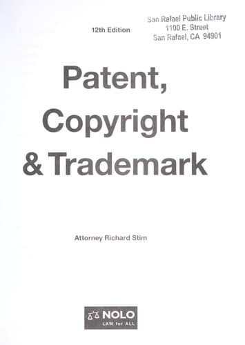 Tapa de Patent, copyright & trademark