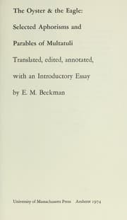 Tapa de The oyster & the eagle: selected aphorisms and parables of Multatuli