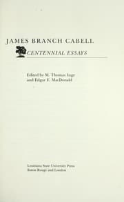 Tapa de James Branch Cabell, centennial essays