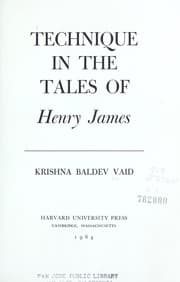 Tapa de Technique in the tales of Henry James