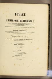Tapa de Voyage dans l'Amérique méridionale...exécuté pendant les années1826, 1827, 1828, 1829, 1830, 1831, 1832, et 1833