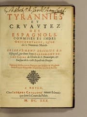 Tapa de Tyrannies et cruautez des Espagnols, commises es Indes Occidentales, qu'on dit le nouueau monde