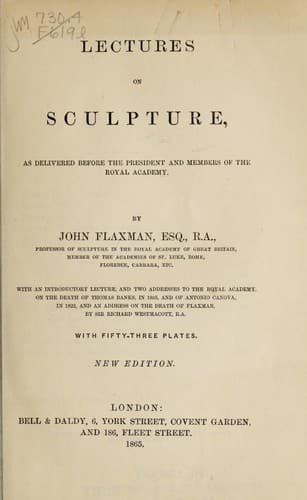 Tapa de Lectures on sculpture
