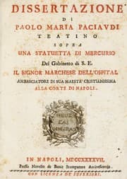 Tapa de Dissertazione di Paolo Maria Paciaudi teatino