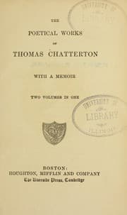 Tapa de The poetical works of Thomas Chatterton