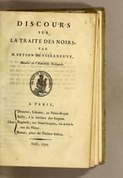 Tapa de Discours sur le traite des noirs
