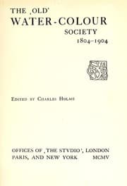 Tapa de The ' old' Water-colour society, 1804-1904