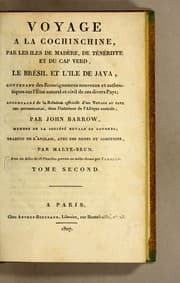 Tapa de Voyage à la Cochinchine par les iles de Madère, de Ténériffe et du Cap Verd, le Brésil et l'ile de Java