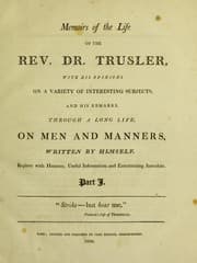 Tapa de Memoirs of the life of the Rev. Dr. Trusler