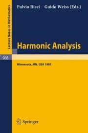 Tapa de Harmonic Analysis Proceedings Of A Conference Held At The University Of Minnesota Minneapolis April 2030 1981