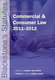 Tapa de Blackstones Statutes On Commercial Consumer Law 20112012