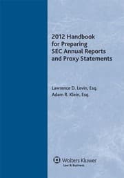 Tapa de 2012 Handbook for Preparing SEC Annual Reports and Proxy Statements