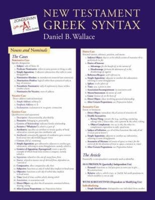 Tapa de New Testament Greek Syntax Laminated Sheet