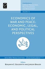 Tapa de Economics Of War And Peace Economic Legal And Political Perspectives