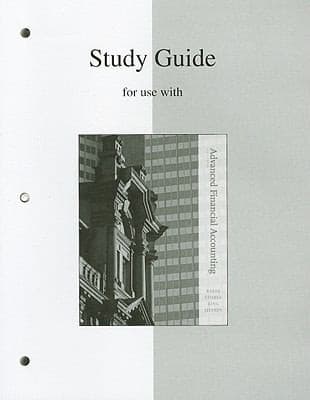 Tapa de Study Guide For Use With Advanced Financial Accounting Eigth Edition