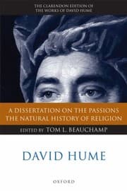 Tapa de A Dissertation On The Passions The Natural History Of Religions A Critical Edition