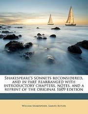Tapa de Shakespeare's Sonnets Reconsidered, By Samuel Butler