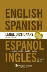 Tapa de Essential EnglishSpanish and SpanishEnglish Legal Dictionary 2nd Edition