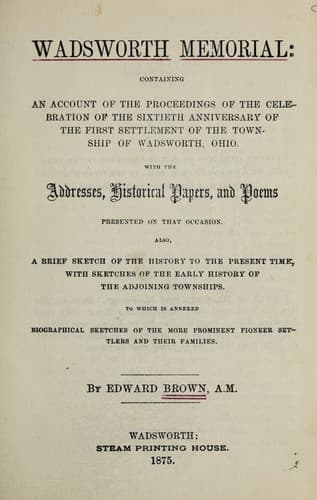 Tapa de Wadsworth memorial