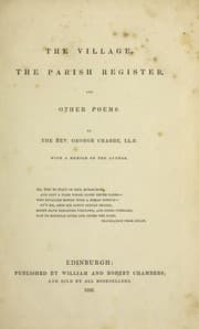 Tapa de The village, The parish register, and other poems