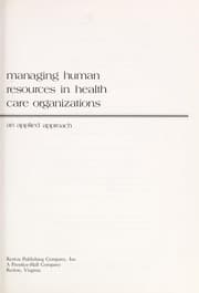 Tapa de Managing human resources in health care organizations