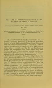 Tapa de The value of antistreptococcic serum in the treatment of puerperal infection