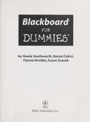 Tapa de Blackboard for dummies